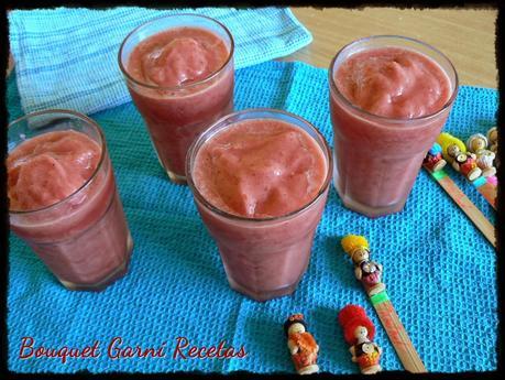 Batido de sandía y frutillas Batido de sandía y frutillas
