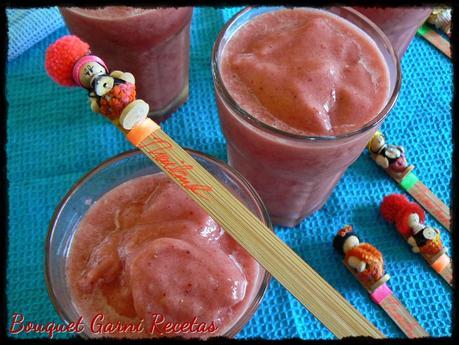Batido de sandía y frutillas Batido de sandía y frutillas