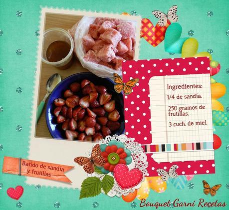 Batido de sandía y frutillas