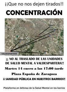 Concentración contra el traslado de las Unidades de Salud Mental