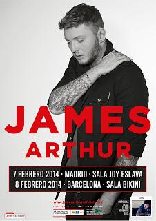 Entradas agotadas para James Arthur en Madrid y Barcelona