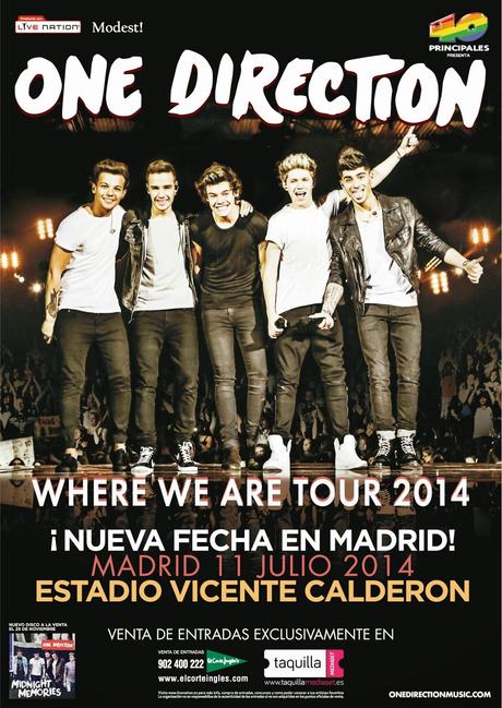 ONE DIRECTION  'WHERE WE ARE TOUR' 2014  ¡CONFIRMADA SEGUNDA FECHA EN MADRID!