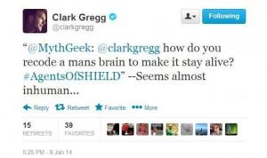 Clark Gregg en Twitter sobre el Agente Coulson