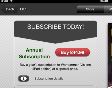 Suscripciones a Warhammer:Visions y la de la White Dwarf