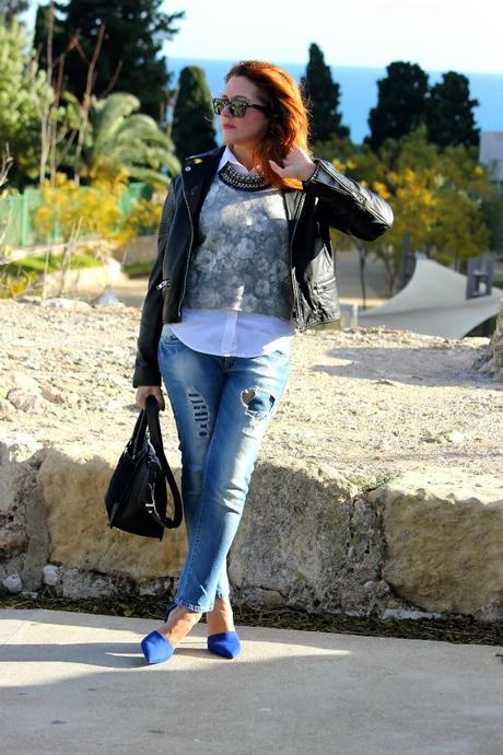 Biker jacket +  flower print