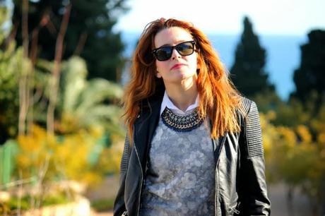 Biker jacket +  flower print