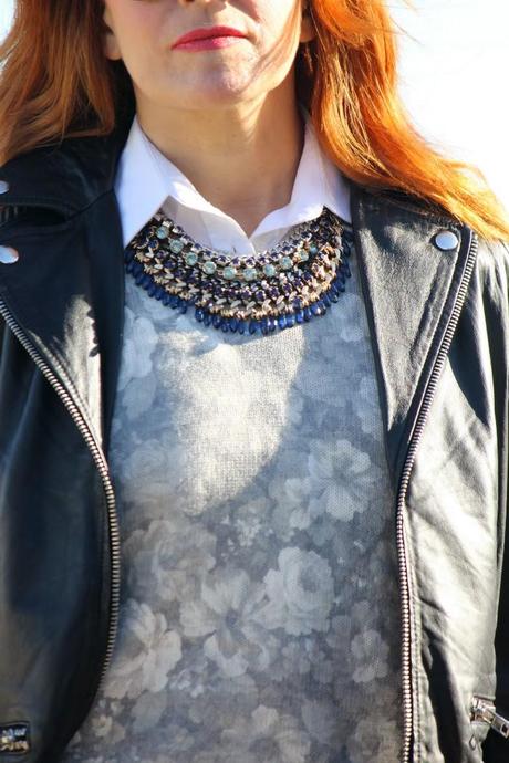 Biker jacket +  flower print