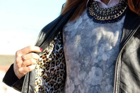 Biker jacket +  flower print