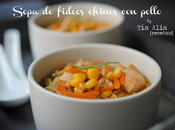 Sopa fideos chinos pollo