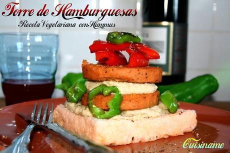 recetas vegetarianas, hamburguesas, verduras, recetas originales, pimiento, hamburguesas vegetales, hummus, recetas de cocina, blog cocina, humor, gastronomía