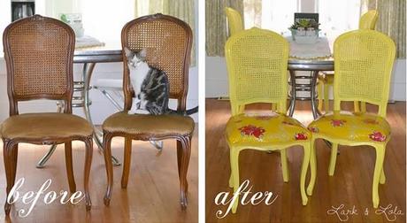 ANTES Y DESPUÉS DE UNA SILLAS TAPIZADAS CON HULE