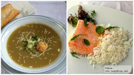 Menú ligero y desengrasante: Crema de calabacín con salmón cocinado al vapor