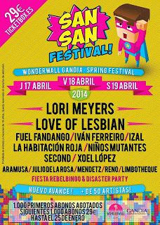 El SanSan Festival 2014 suma a Lori Meyers, Second, Xoel López, La Habitación Roja, Niños Mutantes e Izal