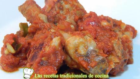 Receta fácil de conejo con tomate y pimiento