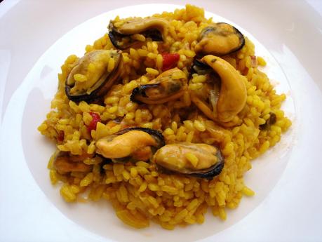 arroz repollo mejillones receta facil sano