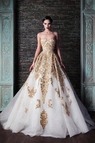 vestidos de novia dorados