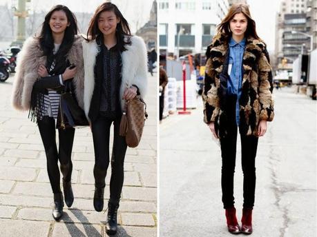 STREET STYLE INSPIRATION; FAUX FUR COATS.-