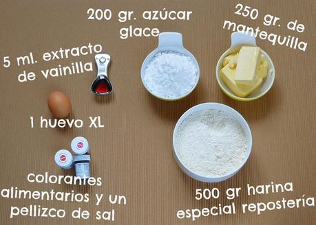 Galletas de mantequilla de colores