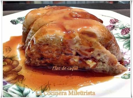 Flan de caqui en microondas