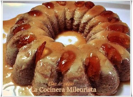 Flan de caqui en microondas