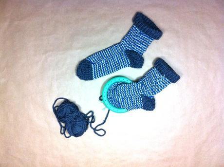 Tejer calcetines de lana paso a paso talon punta telar maya