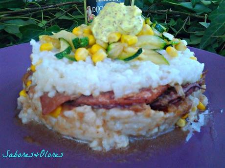 PASTEL DE ARROZ CON CALAMARES   A LA DIJONNAISE MAILLE