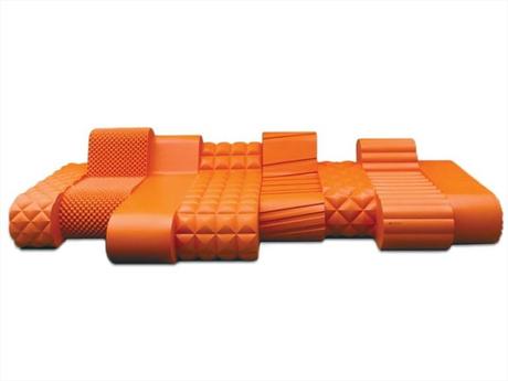 Chaise longue de espuma revestida ORANGE BEAST - Sixinch