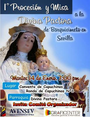 Primera procesión de la Divina Pastora de Barquisimeto en Sevilla