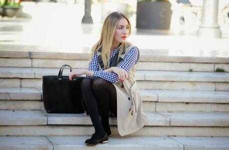 Trench coat and Flats