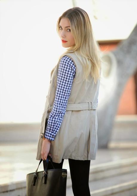 Trench coat and Flats