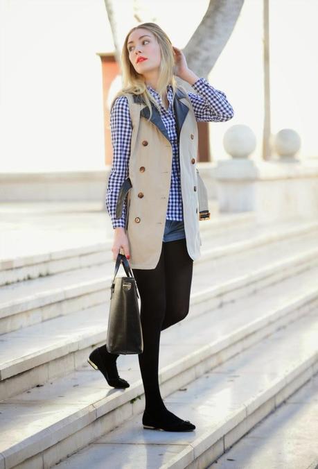 Trench coat and Flats