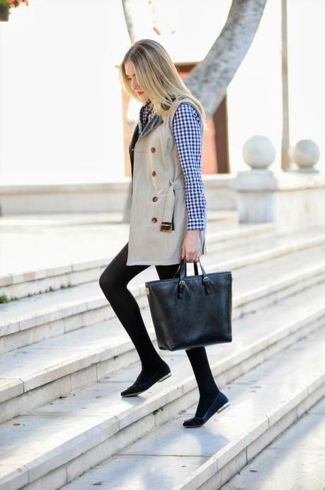 Trench coat and Flats