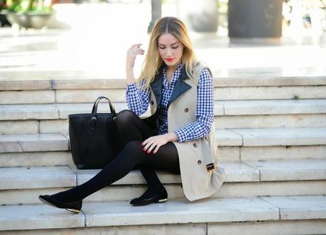 Trench coat and Flats