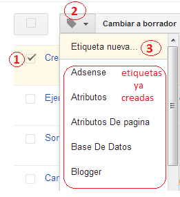 creando etiquetas en blogger