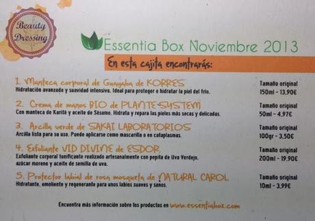 Essentia box Noviembre y Diciembre 2013