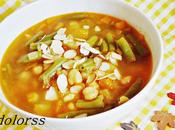 Potaje garbanzos, judías verdes calabaza