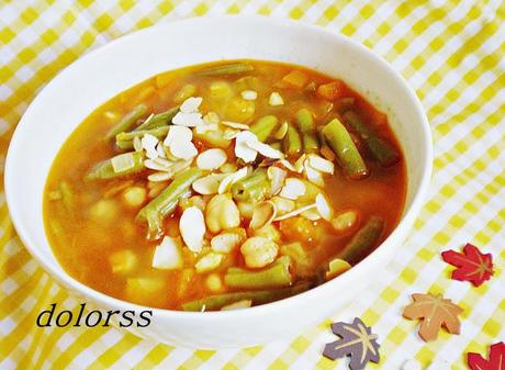 Potaje de garbanzos, judías verdes y calabaza