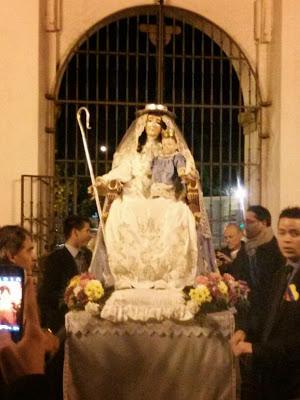 Por primera vez los venezolanos celebran la fiesta  de la Divina Pastora en Sevilla.