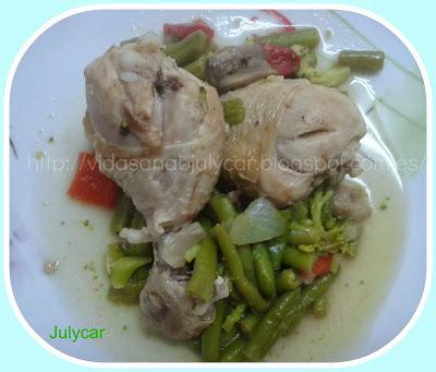 Muslitos de pollo con verduras