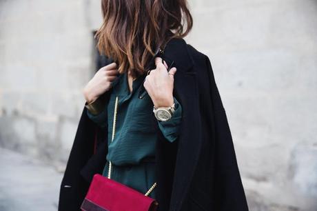 Green, Burgundy & Black Leather_Trousers-Black_Coat-Gree_Shirt-Burgundy-Outfit-Street_style-21