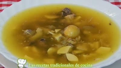 Receta de sopa de menudillos