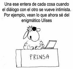 Diálogo entre Henrietta y Ulises en la trastienda del blog