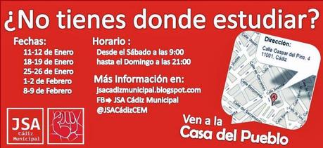 Juventudes Socialistas insiste en la creación de salas de estudios en Cádiz tras un año de caso omiso por parte del Ayuntamiento