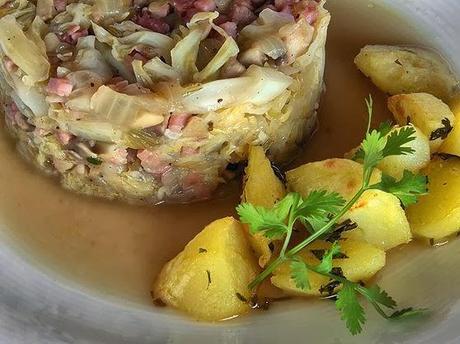 Timbal de col con jamón