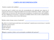 Carta recomendación académica para aplicar maestría