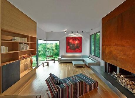 Casa Moderna de Madera y Vidrio