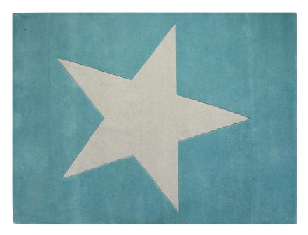 Lorena Canals alfombra estrella azul 140x200cm
