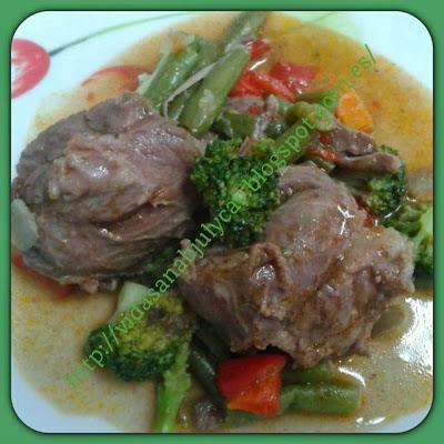 Carrilleras con verduras