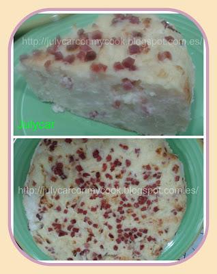 Tortilla coliflor al queso con jamón light