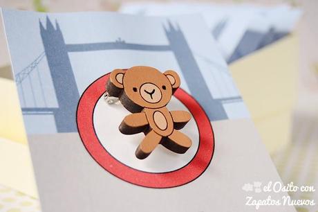 bautizo babyshower broche chocolatina osito madera pepinocho cumpleaños